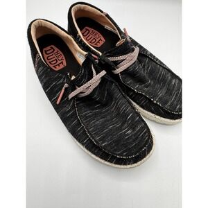 Hey Dudes Wendy Funk Jersey Size W 8  Good Condition Black And Pink A5